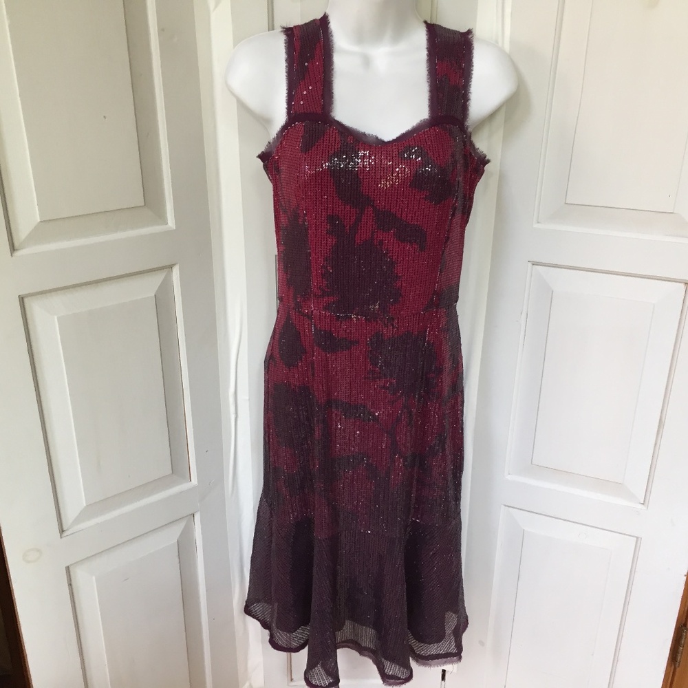 RACHEL Rachel Roy Burgundy and Red Sequin Dress